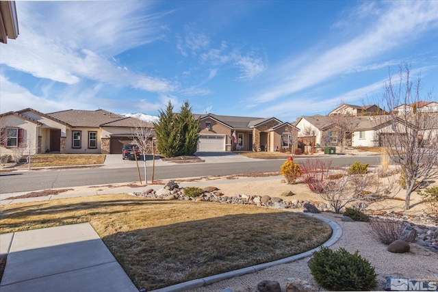 view of yard featuring a garage