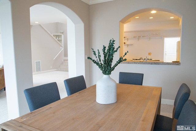 view of dining area