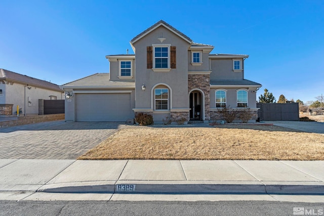 view of front of home featuring a garage