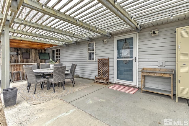 view of patio with a pergola