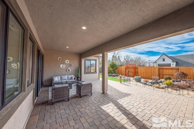 view of patio / terrace featuring an outdoor hangout area