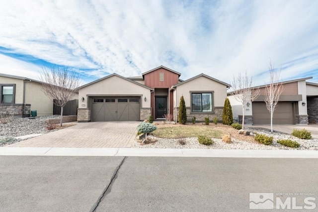 view of front of home with a garage