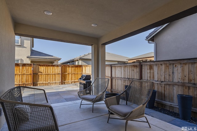 view of patio / terrace featuring a grill