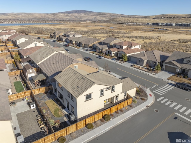 aerial view featuring a mountain view