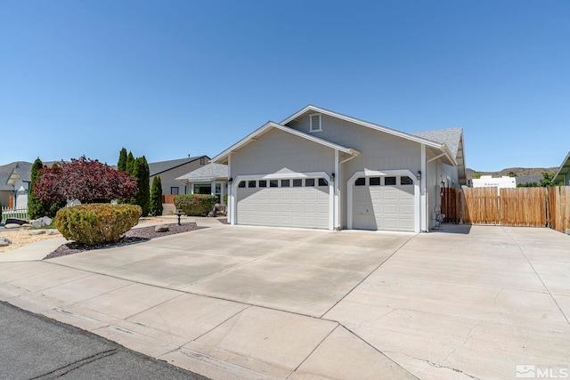 single story home with a garage