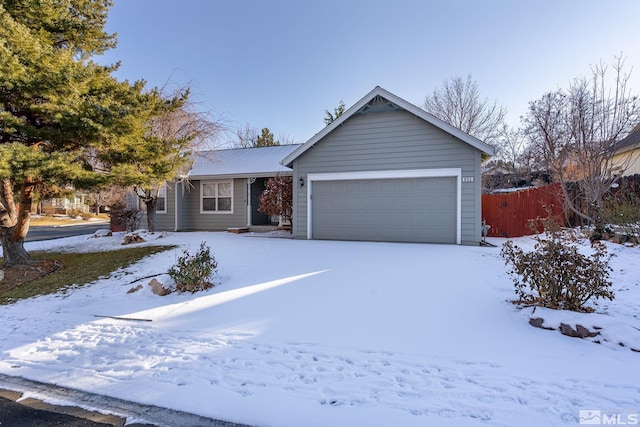 single story home with a garage