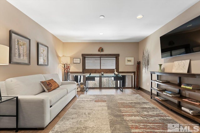 living room featuring hardwood / wood-style flooring