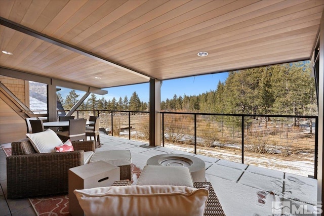 view of patio / terrace featuring an outdoor living space