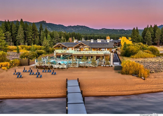 exterior space with a mountain view