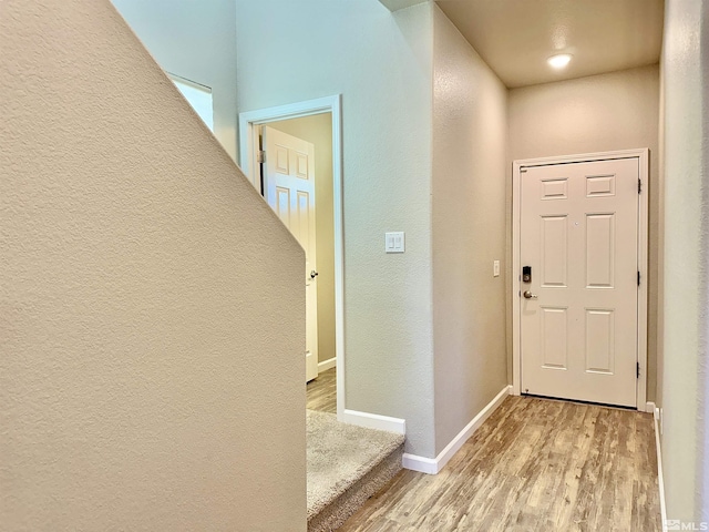 doorway featuring light hardwood / wood-style flooring