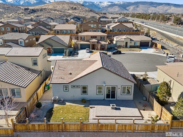 bird's eye view featuring a mountain view