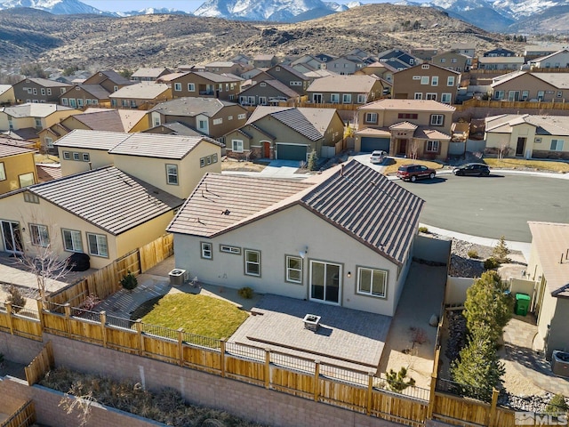 aerial view with a mountain view