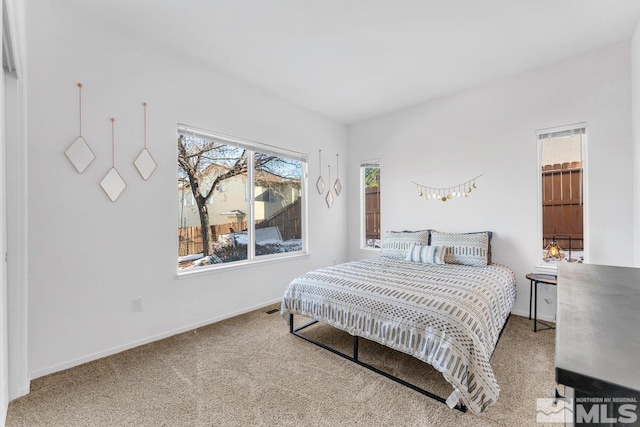 bedroom featuring carpet