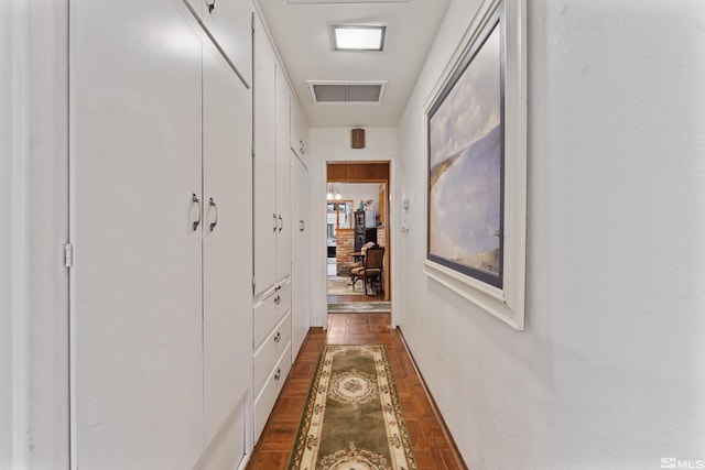 hall featuring dark hardwood / wood-style floors