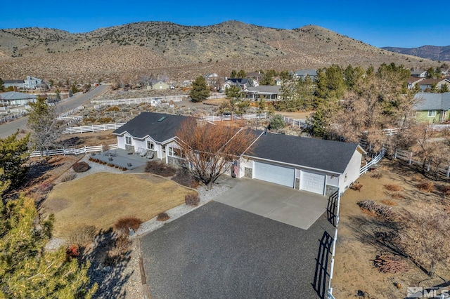 bird's eye view with a mountain view