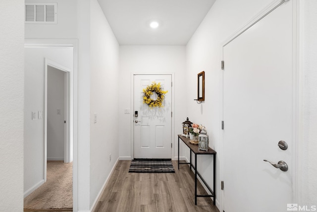 entryway with light wood-type flooring