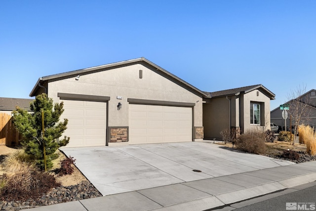 ranch-style home featuring a garage