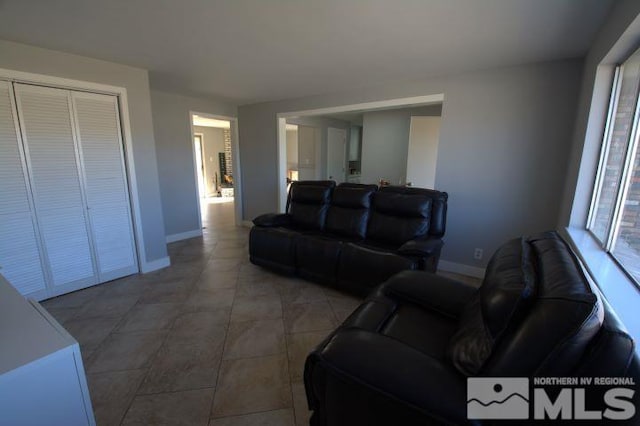 view of tiled living room