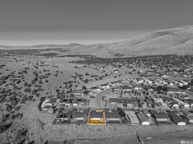 bird's eye view with a mountain view