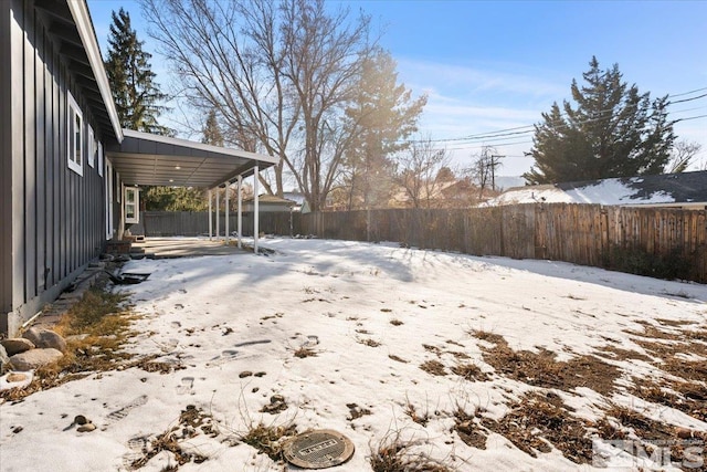 view of snowy yard