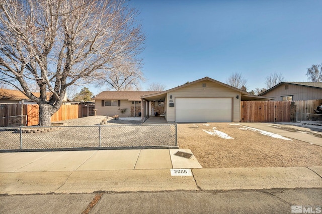 ranch-style house with a garage