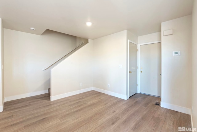 empty room featuring light hardwood / wood-style flooring