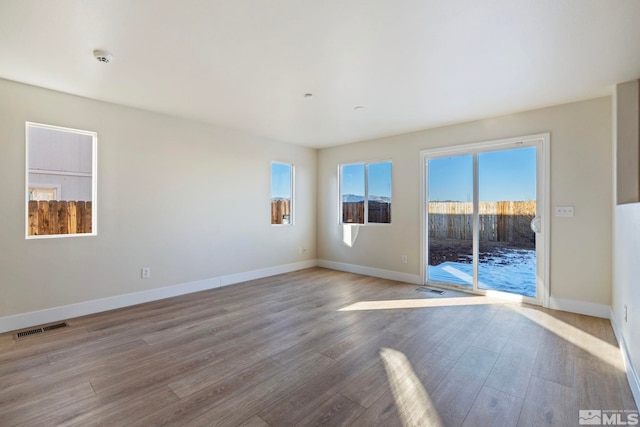 empty room featuring light wood-type flooring