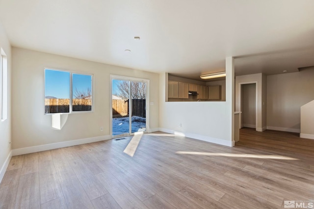 empty room featuring light wood-type flooring