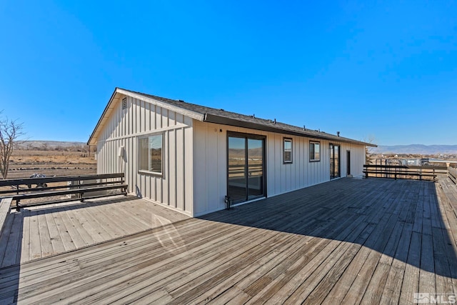 deck featuring a mountain view