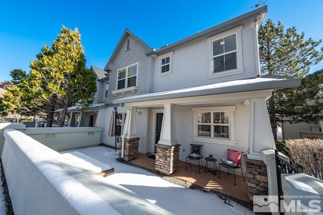 view of front of property with a porch