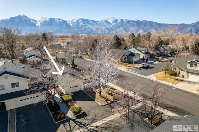 exterior space featuring a mountain view