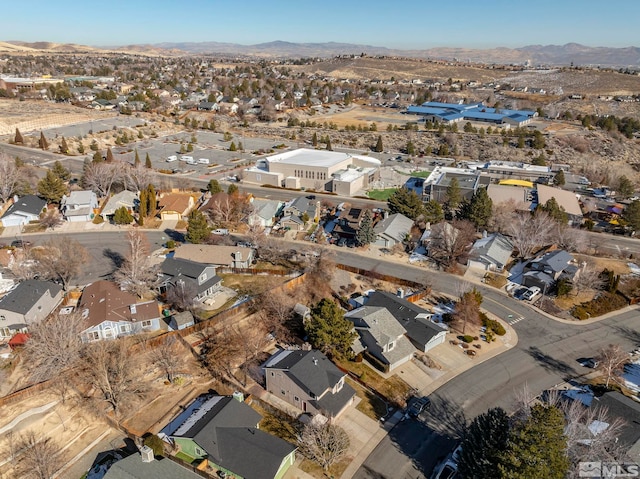 bird's eye view featuring a mountain view