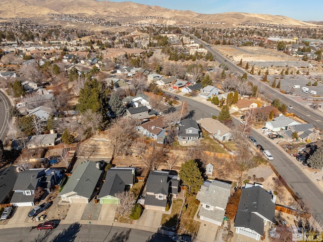 aerial view with a mountain view