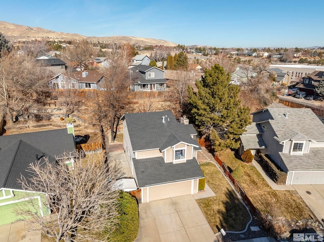 bird's eye view featuring a mountain view