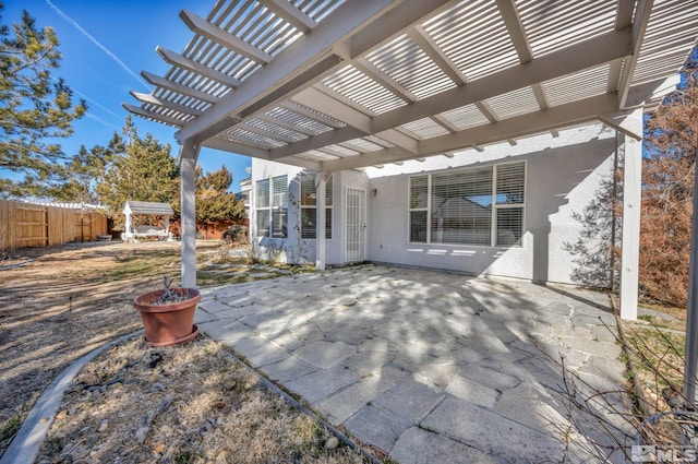 view of patio with a pergola