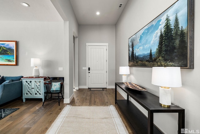 entryway featuring wood-type flooring