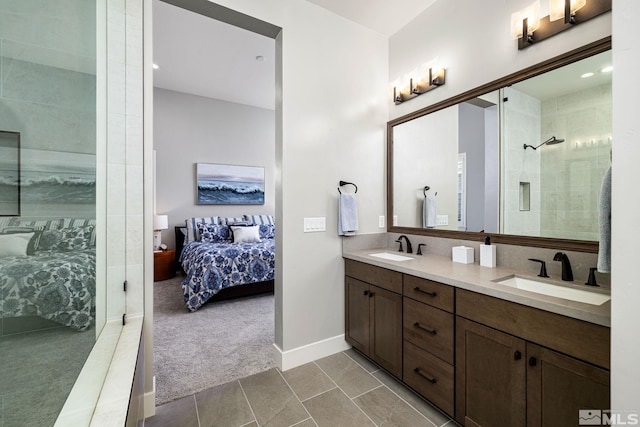 bathroom featuring vanity and tile patterned floors