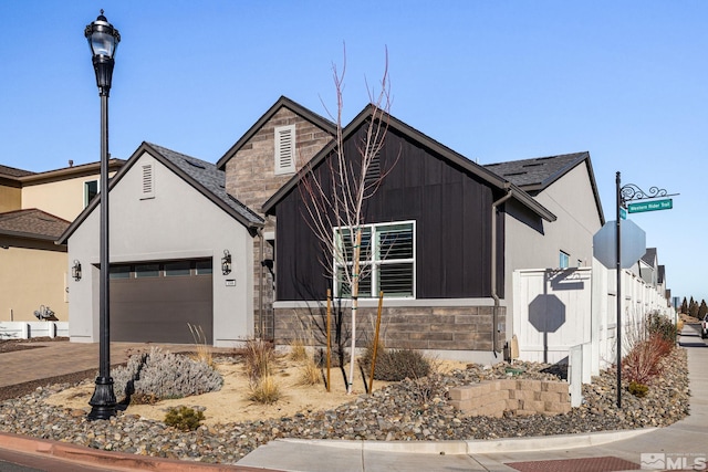 view of front of home featuring a garage