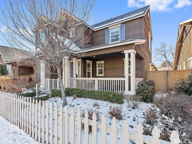 craftsman inspired home with covered porch