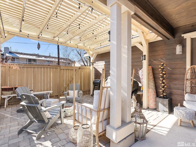 view of patio / terrace with a pergola