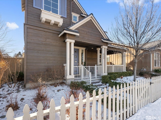 craftsman inspired home with a porch