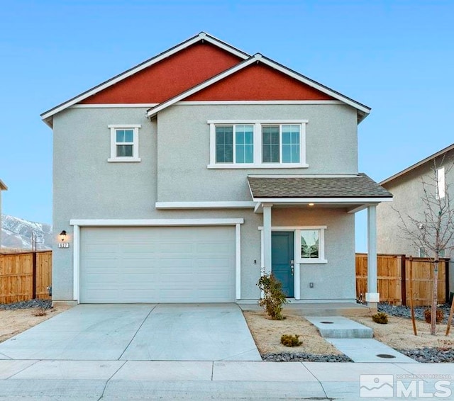 view of front property featuring a garage