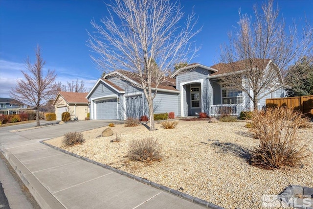 single story home featuring a garage