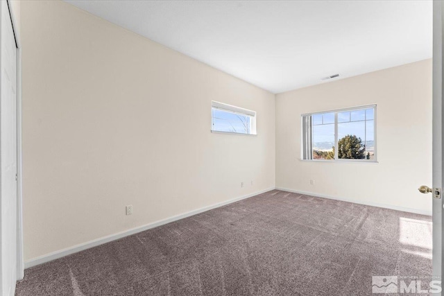 view of carpeted spare room