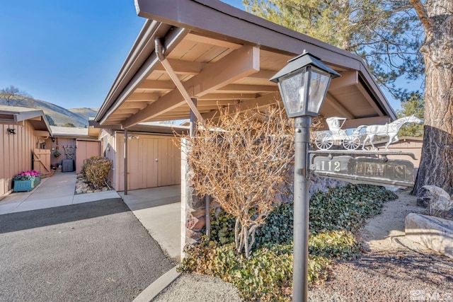 exterior space with a mountain view