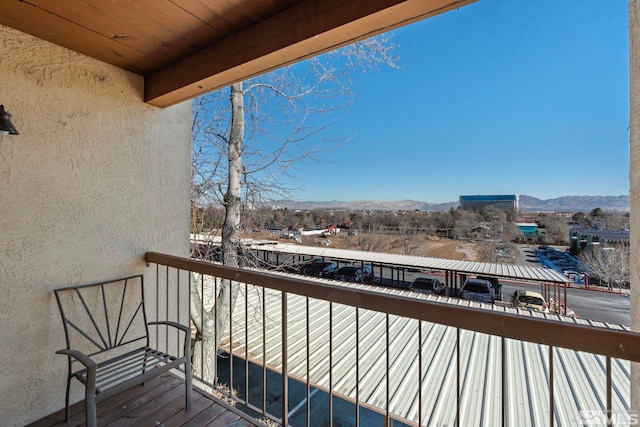 balcony with a mountain view