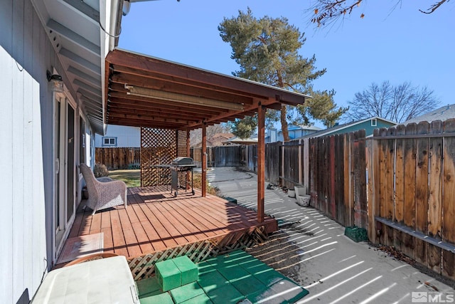 deck with grilling area