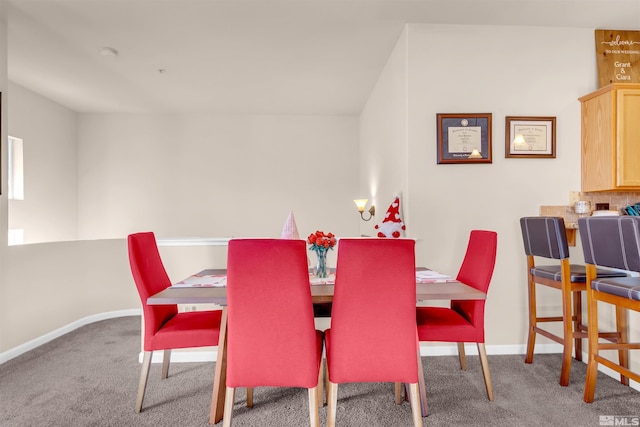 view of carpeted dining room