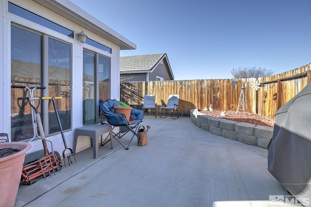 view of patio featuring grilling area