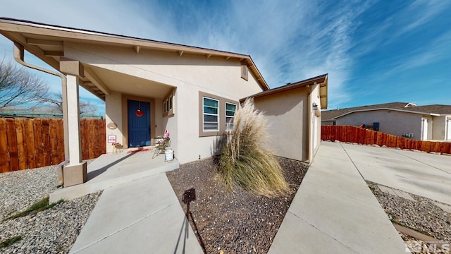 view of front of home with a patio